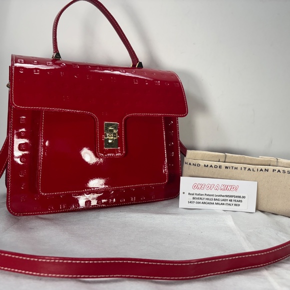 ARCADIA MILAN ITALY-NWT $498.00 -   NOW $395.00 -   REAL ITALIAN PATENT LEATHER - Picture 11 of 16